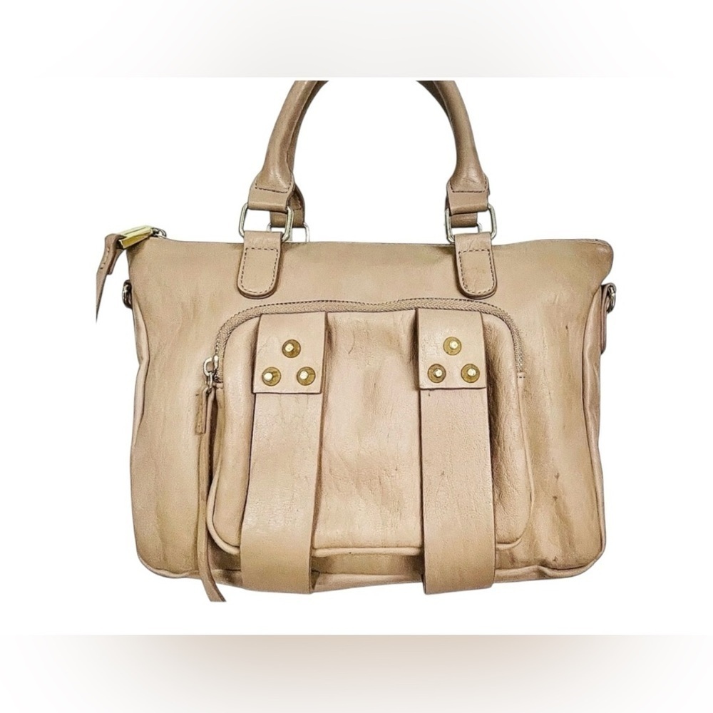 She+Lo Tan Stud Satchel Bag